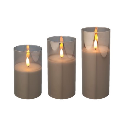 Kaemingk LED wick set of 3 candles Grey Kaemingk LED wick set of 3 candles Grey