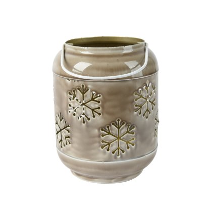 Kaemingk Grey Lantern iron enamel snow cut-out