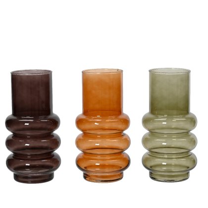 Kaemingk Vase glass 3 Assorted Colour