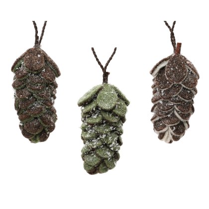 Kaemingk Wool Pinecone with snow Kaemingk Wool Pinecone with snow