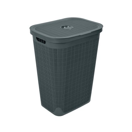Addis Faux Hessian Charcoal 60L Laundry Hamper Addis Faux Hessian Charcoal 60L Laundry Hamper