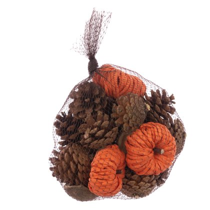 Floralsilk Pumpkin Pine Cone Bag Mix Floralsilk Pumpkin Pine Cone Bag Mix