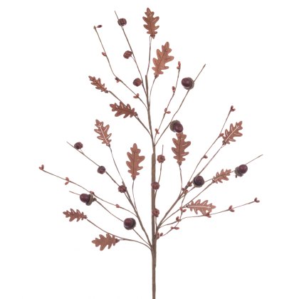 Floralsilk Wooden Acorn Oak Leaf Spray Brown Floralsilk Wooden Acorn Oak Leaf Spray Brown