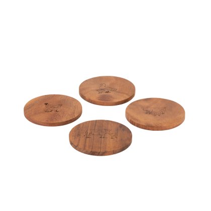 Woodbury Lane 4 Set of Wooden Coasters Woodbury Lane 4 Set of Wooden Coasters