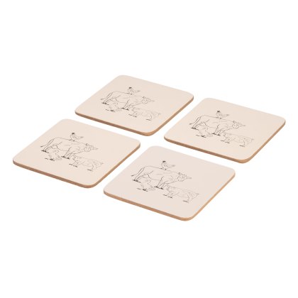 Woodbury Lane 4 Set of Animals Cork Coasters Woodbury Lane 4 Set of Animals Cork Coasters