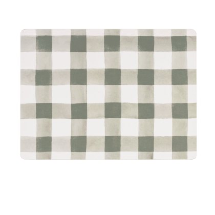 Woodbury Lane 4 Set of Gingham Green Cork Placemats Woodbury Lane 4 Set of Gingham Green Cork Placemats