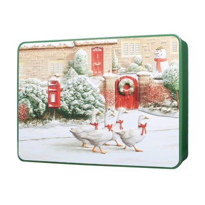 Bramble Embossed Xmas Geese Biscuit Tin 300g