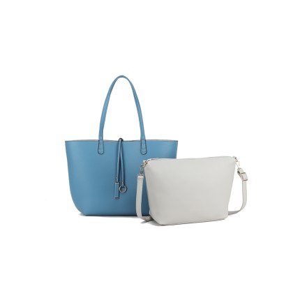 Long & Son Blue and Grey Reversible Tote Bag Long & Son Blue and Grey Reversible Tote Bag