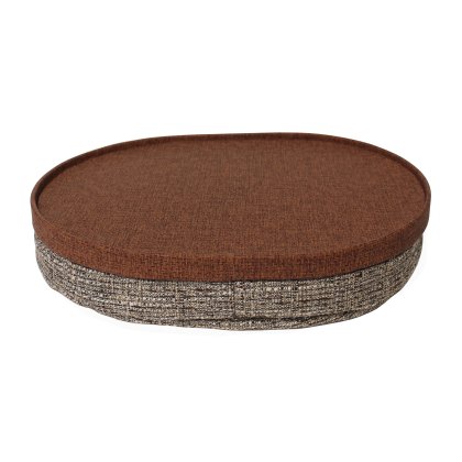 Tradestock Tan Oval Faux Leather Laptray Tradestock Tan Oval Faux Leather Laptray