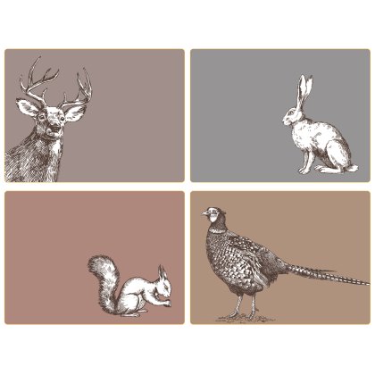 Tradestock Woodland Animals Cork Backed Placemats set of 4 Tradestock Woodland Animals Cork Backed Placemats set of 4