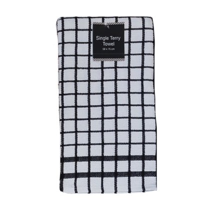 Phoenix Large Navy Terry Check Tea Towel Phoenix Large Navy Terry Check Tea Towel