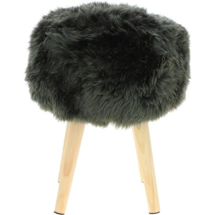 Ashwood Leather Wool Stool Cypress