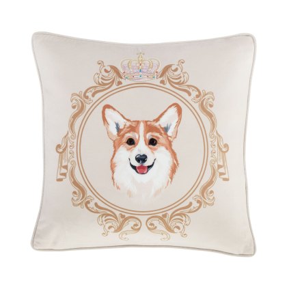 Mr Newton Corgi Filled Natural Cushion