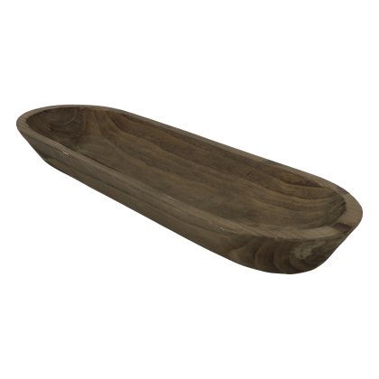 Timofei Long Brown Wooden Bowl