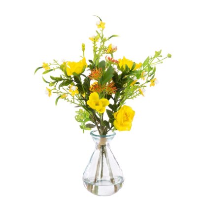 Floralsilk Rose Mix in Mini Recycled Vase Floralsilk Rose Mix in Mini Recycled Vase