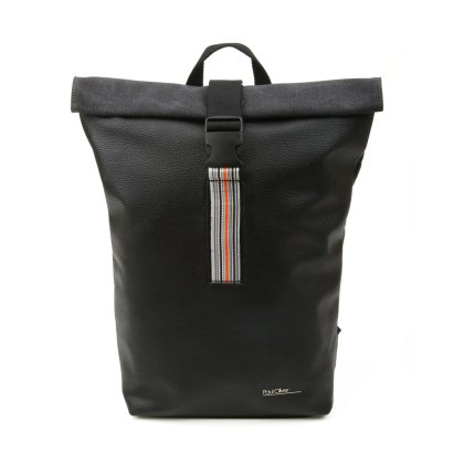 Paul Oliver Mens Roll Top Backpack With Stripe Paul Oliver Mens Roll Top Backpack With Stripe