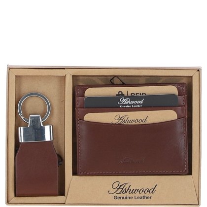 Ashwood Leather Chestnut Wallet & Keyring Gift Set Ashwood Leather Chestnut Wallet & Keyring Gift Set