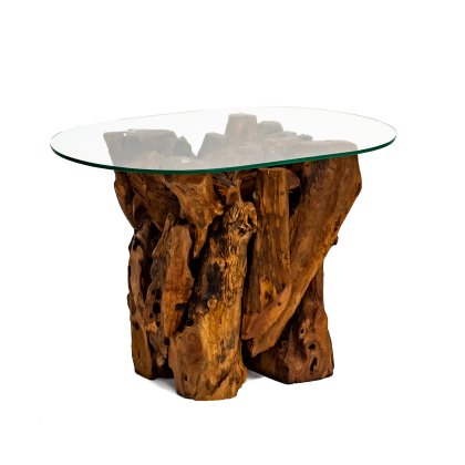 Woodland Collection Oval Glass Side Table