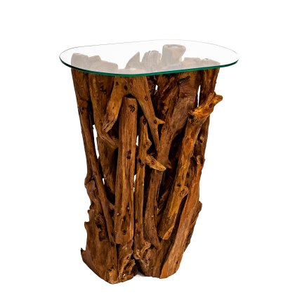 Woodland Collection Oval Glass Lamp Table