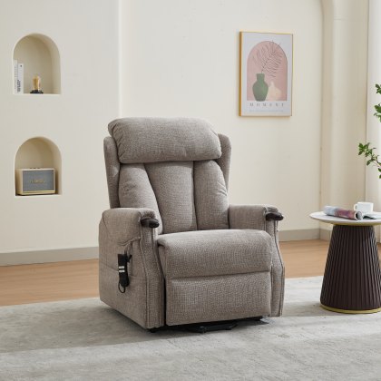 Denmark Dual Motor Lift & Rise Chair in Chacha Oat Denmark Dual Motor Lift & Rise Chair in Chacha Oat