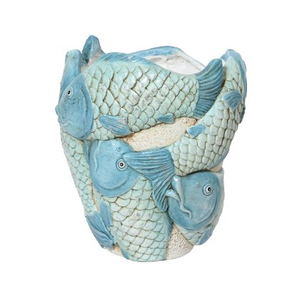 Kaemingk Blue Fishes Planter Kaemingk Blue Fishes Planter