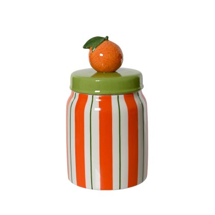 Kaemingk Orange Striped Jar Kaemingk Orange Striped Jar