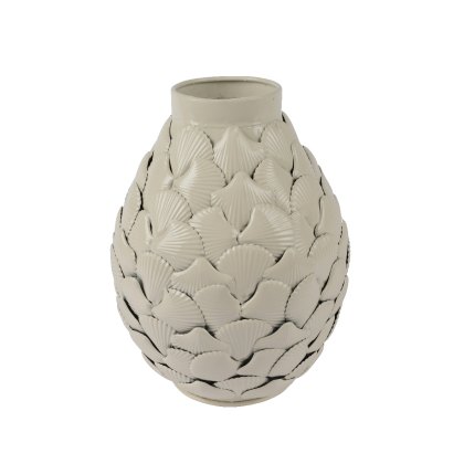 Kaemingk Tall Shell Relief Iron Vase