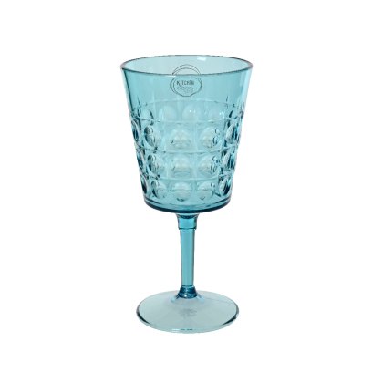 Kaemingk Blue Plastic Ball Pattern Wine Glass