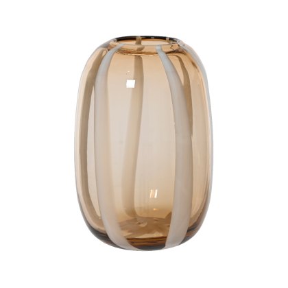 Kaemingk Brown Striped Glass Vase