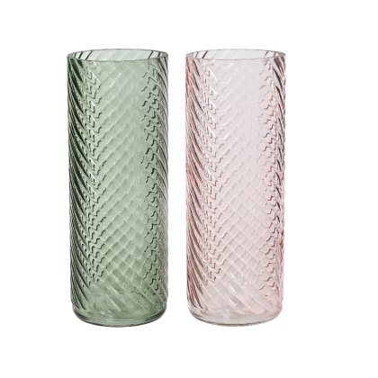 Kaemingk Transparent Colour Swirl Glass Vase