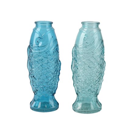 Kaemingk Transparent Colour Glass Fish Vase