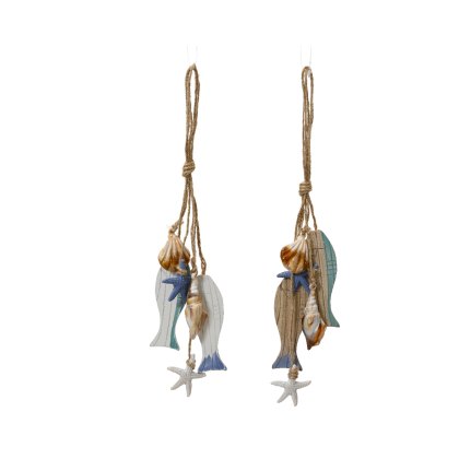 Kaemingk Nautical Fish Charm with Pinewood Beads Kaemingk Nautical Fish Charm with Pinewood Beads