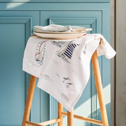 Sophie Allport Coastal Boats Scene Tea Towel Sophie Allport Coastal Boats Scene Tea Towel