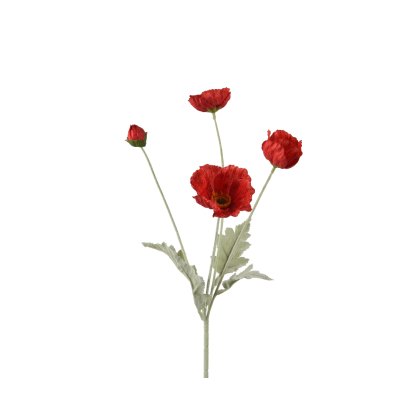 Kaemingk Four Poppies on stem spray Kaemingk Four Poppies on stem spray