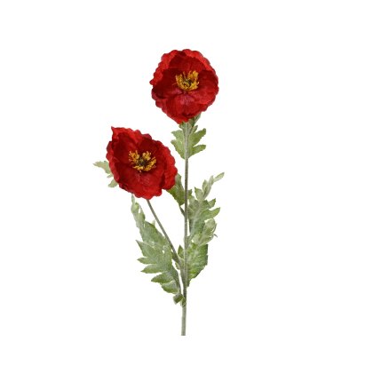 Kaemingk Two Poppies on stem spray Kaemingk Two Poppies on stem spray