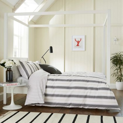 Helena Springfield Cooper's Stripe Duvet Cover Set Grey Linen Helena Springfield Cooper's Stripe Duvet Cover Set Grey Linen