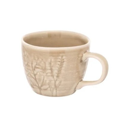 Siip Leaf Embossed Mug Beige Siip Leaf Embossed Mug Beige