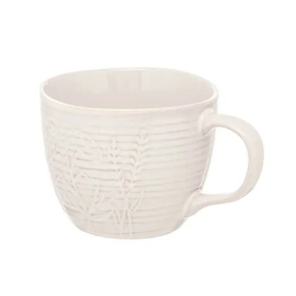 Siip Leaf Embossed Mug White Siip Leaf Embossed Mug White