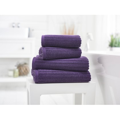 Deyongs Rialto Ribbed Towels Purple Deyongs Rialto Ribbed Towels Purple