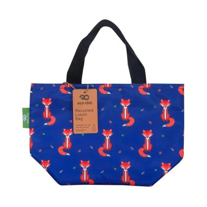 Eco Chic Navy Fox Insulated Foldable Lunch Bag Eco Chic Navy Fox Insulated Foldable Lunch Bag
