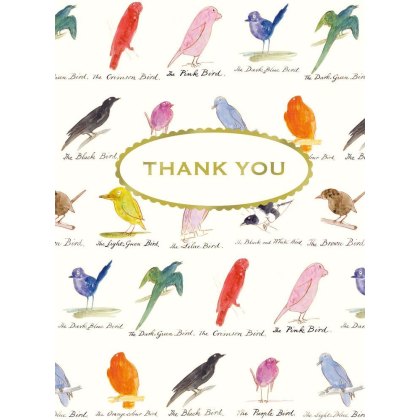 V&A Thank You Edward Lear Birds Notecards Pack of 8