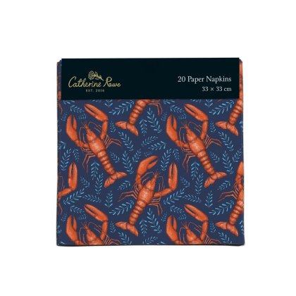Catherine Rowe Lobsters Napkins Pack of 20 Catherine Rowe Lobsters Napkins Pack of 20
