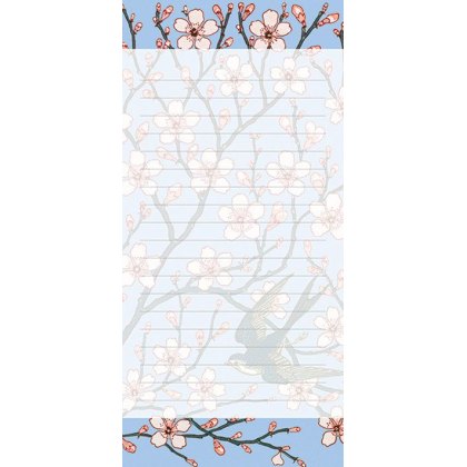 Almond Blossom & Birds Magnetic Notepad