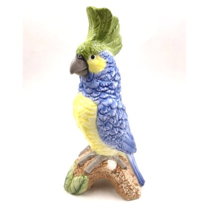 McGowan Rutherford Blue & Yellow Parrot on Perch Ceramic Vase McGowan Rutherford Blue & Yellow Parrot on Perch Ceramic Vase