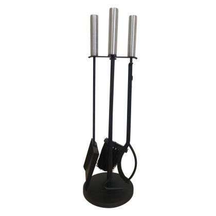 Lows Black Isle Forge Black and Nickel Fireside Companion Set Lows Black Isle Forge Black and Nickel Fireside Companion Set