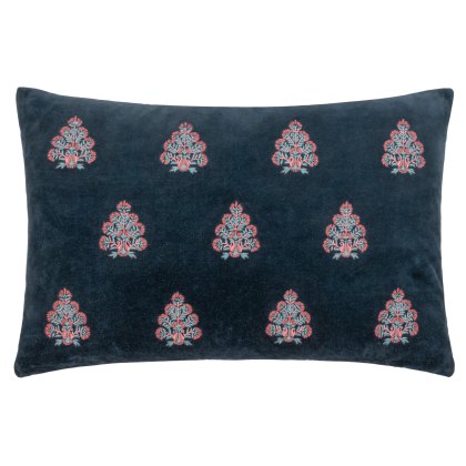 Paoletti Rennes Navy Embroidered Cushion