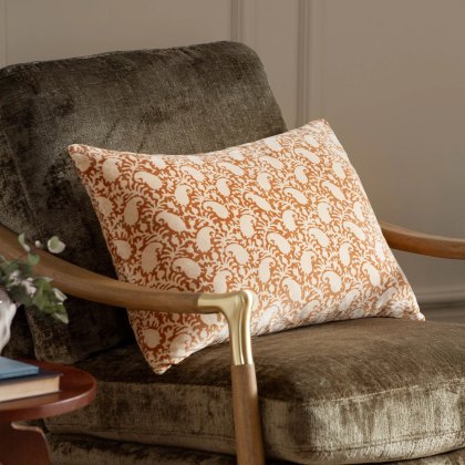 Paoletti Boteh Bronze & Natural Printed Velvet Cushion