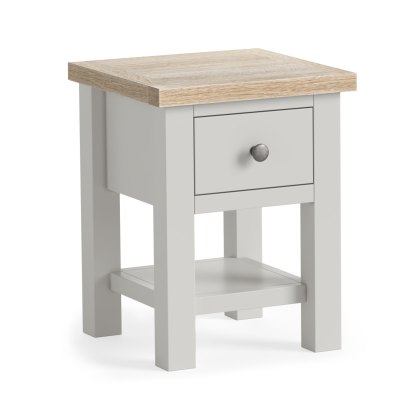 Cottage Collection Lamp Table with Shelf in Grey Cottage Collection Lamp Table with Shelf in Grey