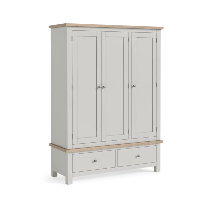 Cottage Collection Triple Wardrobe in Grey Cottage Collection Triple Wardrobe in Grey