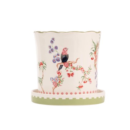 Cath Kidston Spring Birds Plant Pot with Tray Cath Kidston Spring Birds Plant Pot with Tray